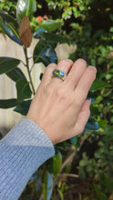 Load and play video in Gallery viewer, Thick tourmaline donut band vintage sterling silver 
