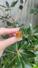 Load and play video in Gallery viewer, Huge 23ct vintage cognac citrine cocktail ring sterling silver
