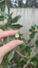 Load and play video in Gallery viewer, Luminous natural green tourmaline in 18ct yellow and white gold
