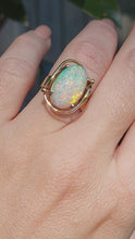 Load and play video in Gallery viewer, Vintage solid white opal ring 9ct
