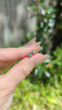 Load and play video in Gallery viewer, Luminous green Australian sapphire silver studs c1980s
