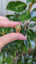 Load and play video in Gallery viewer, Luminous Australian parti sapphire in handmade 9ct yellow gold buttercup setting likely Early Australian
