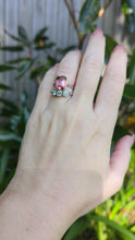 Load and play video in Gallery viewer, Vibrant vintage Italian Pink tourmaline 18ct white gold.

