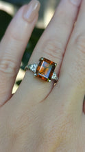 Load and play video in Gallery viewer, Art Deco c1930 zircon and diamond in 18ct yellow and white gold ring
