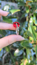 Load and play video in Gallery viewer, 1980s cherry lucite sterling silver ring by Tego
