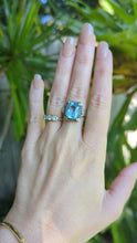 Load and play video in Gallery viewer, Art Deco bright blue glass ring in 900 silver
