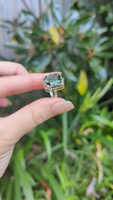 Load and play video in Gallery viewer, Leaves and vines mid century German green spinel silver ring
