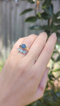Load and play video in Gallery viewer, Deep ocean blue Australian sapphire in 9ct claw setting c1980s

