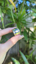 Load and play video in Gallery viewer, Vintage silver cuff ring with natural sapphire
