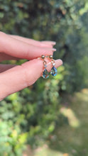 Load and play video in Gallery viewer, Australian parti sapphire and diamond drop earrings in 9ct yellow gold c1980s
