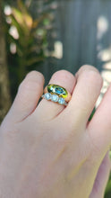 Load and play video in Gallery viewer, Chunky curved vintage band with teal blue Australian sapphire stars
