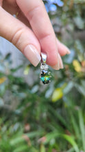 Load and play video in Gallery viewer, Luminous Australian parti sapphire &amp; diamond pendant 9ct white gold
