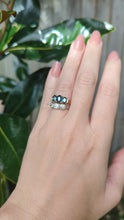 Load and play video in Gallery viewer, Peacock blue parti trilogy in vintage 9ct yellow gold
