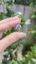 Load and play video in Gallery viewer, Sri Lankan sapphire in handmade 9ct yellow and white gold setting c1980s

