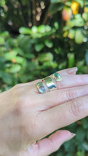 Load and play video in Gallery viewer, 'All wrapped up' vintage aquamarine cabochon ring in sterling silver.
