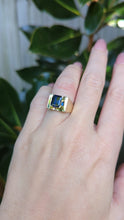 Load and play video in Gallery viewer, Vivid Natural blue Australian sapphire in vintage 9ct yellow gold
