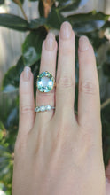 Load and play video in Gallery viewer, Vintage aquamarine ring c1960s Birmigham in yellow gold
