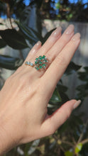 Load and play video in Gallery viewer, Vintage c1970s emerald cluster ring in silver
