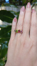 Load and play video in Gallery viewer, Australian Harlequin four stone ring 18ct rosey gold
