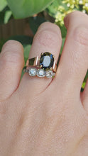 Load and play video in Gallery viewer, Australian parti sapphire 9ct yellow gold ring
