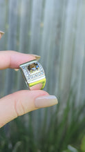 Load and play video in Gallery viewer, Statement chocolate zircon and Goshenite wide sterling silver ring
