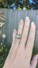 Load and play video in Gallery viewer, Refreshing prasiolite in vintage sterling silver cocktail ring
