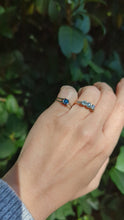 Load and play video in Gallery viewer, Brilliant blue Australian sapphire in an high artful 9ct white gold ring
