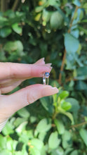 Load and play video in Gallery viewer, Brilliant blue Australian sapphire in an high artful 9ct white gold ring
