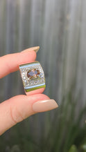Load and play video in Gallery viewer, Statement chocolate zircon and Goshenite wide sterling silver ring
