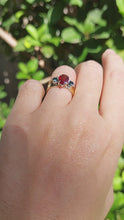 Load and play video in Gallery viewer, Tourmaline and sapphire ring 9ct gold
