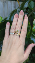 Load and play video in Gallery viewer, Serious serpent ring with parti sapphire 14k yellow gold
