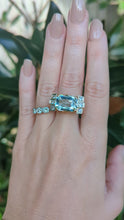 Load and play video in Gallery viewer, Fabulous 1940s aquamarine tank cocktail ring in 14ct Yellow, white &amp; rose gold.

