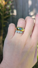 Load and play video in Gallery viewer, Chunky curved vintage band with teal blue Australian sapphire stars
