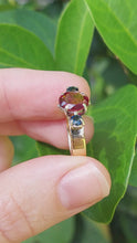 Load and play video in Gallery viewer, Tourmaline and sapphire ring 9ct gold
