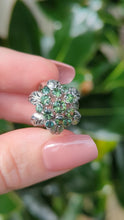 Load and play video in Gallery viewer, Vintage c1970s Silver Australian sapphire flower cluster

