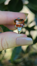 Load and play video in Gallery viewer, Art Deco c1930 zircon and diamond in 18ct yellow and white gold ring
