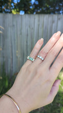 Load and play video in Gallery viewer, Wonderful handmade silver ribbon ring c1940s with mint tourmaline.
