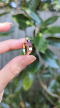 Load and play video in Gallery viewer, Modernist c1970 Garnet ring in 14ct
