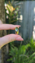 Load and play video in Gallery viewer, Chunky curved vintage band with teal blue Australian sapphire stars
