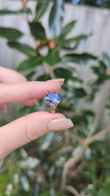 Load and play video in Gallery viewer, Glowing cosmic tanzanite in vintage 9ct yellow gold ring
