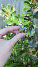 Load and play video in Gallery viewer, Serene natural aquamarine cocktail ring c1970s 9ct
