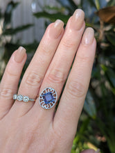 Load image into Gallery viewer, Handmade Art Deco ring with tanzanite in 10k
