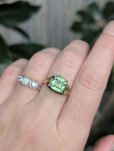Load image into Gallery viewer, Luminous natural green tourmaline in 18ct yellow and white gold

