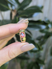 Load image into Gallery viewer, Calypso pink bi-colour tourmaline in vintage yellow gold 9ct
