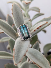 Load image into Gallery viewer, The blue lagoon tourmaline and zircons in 9ct yellow and white gold
