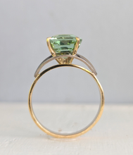 Load image into Gallery viewer, Luminous natural green tourmaline in 18ct yellow and white gold
