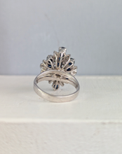 Load image into Gallery viewer, Vintage midnight blue sapphires in sterling silver Brutalist c1970s
