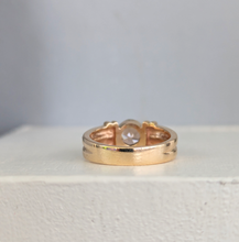 Load image into Gallery viewer, Warm radiant Harts Ranges zirocon in vintage 9ct yellow gold.
