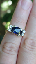 Load image into Gallery viewer, Striking vintage sapphire and diamond ring 18ct
