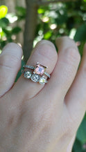 Load image into Gallery viewer, Soft pink tourmaline and diamond 9ct white gold ring
